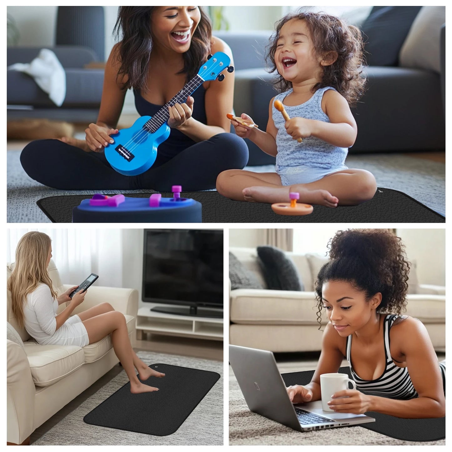Grounding Mat for Sleep Energy Pain Relief Inflammation Balance Wellness Earth Connected Therapy for Grounding Conductive Rug