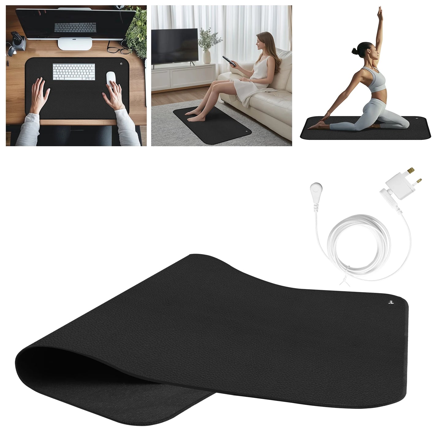 Grounding Mat for Sleep Energy Pain Relief Inflammation Balance Wellness Earth Connected Therapy for Grounding Conductive Rug