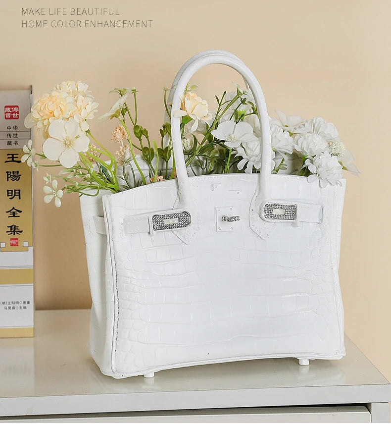White Bag Vase Aesthetic Home Decoration Centerflowers Vases Luxury Living Room Bonsai Table Accessories Centerpieces Weddings